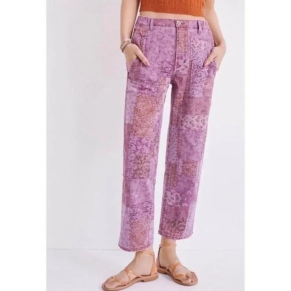 Pilcro Pants - Pilcro Purple Patchwork Pants